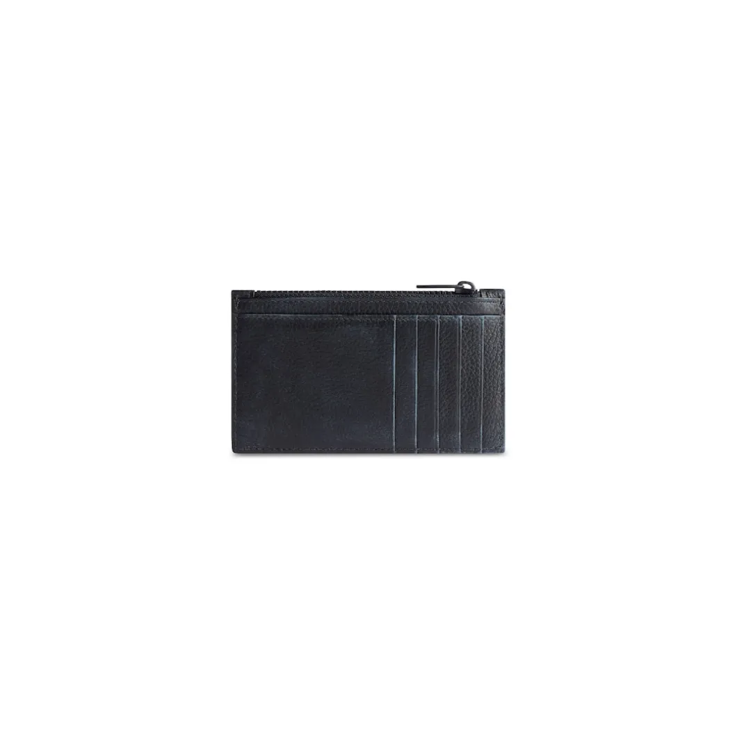 Men's Car Long Coin And Card Holder Dirty Effect in Black