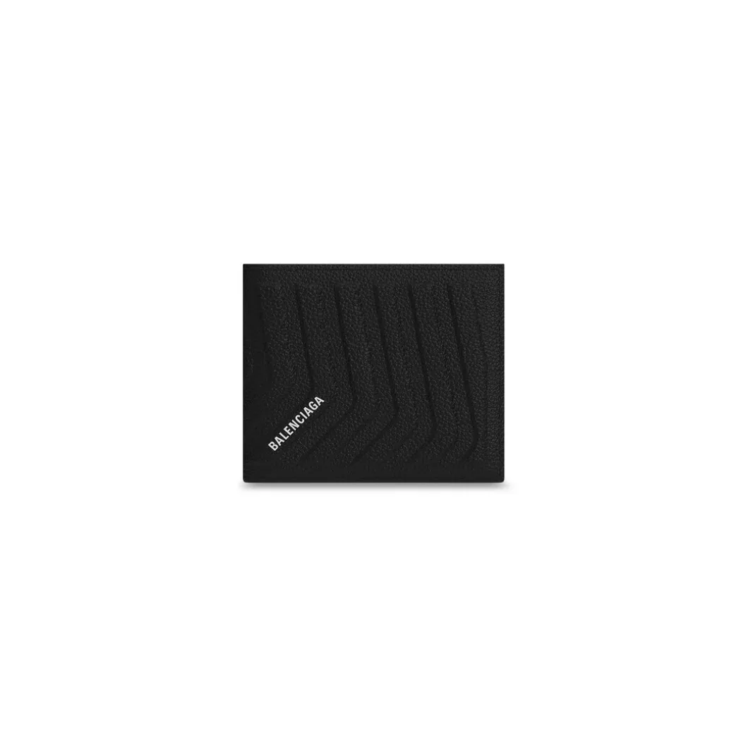 Men's Car Square Folded Wallet in Black