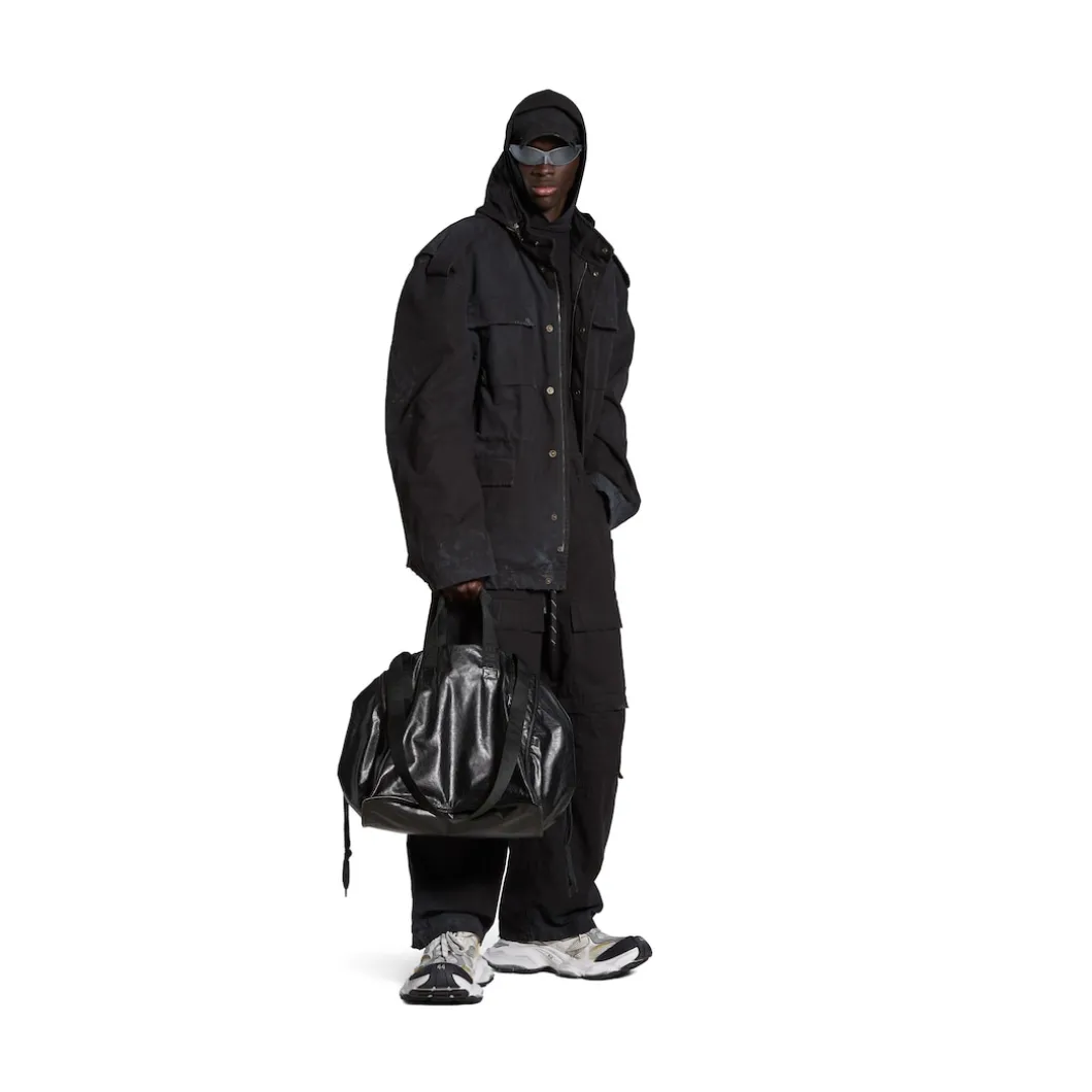 Men's Cargo Large Tote Bag in Black
