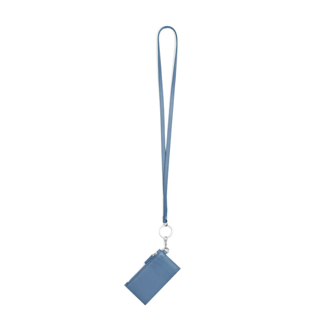 Men's Cash Card Case On Keychain in Blue