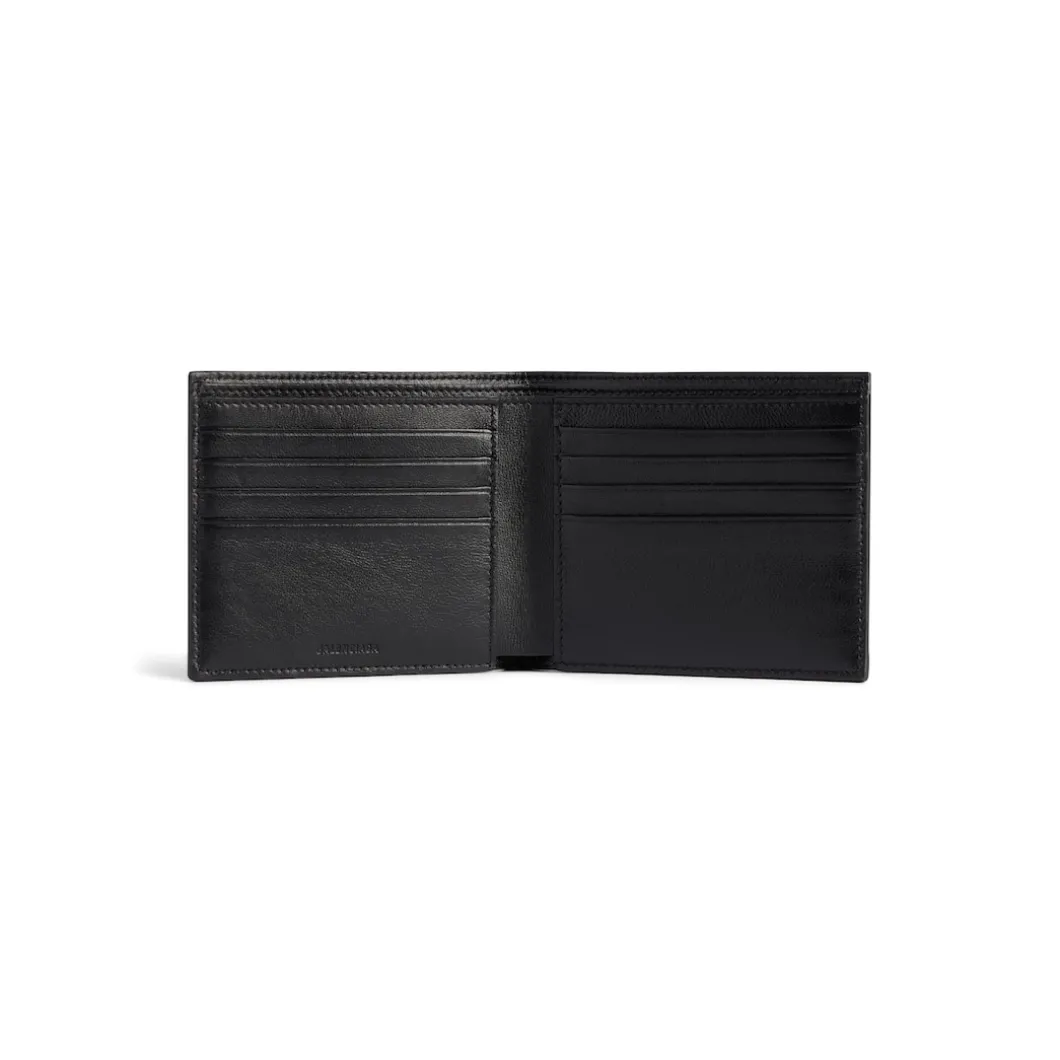 Men's Cash Square Folded Wallet in Black