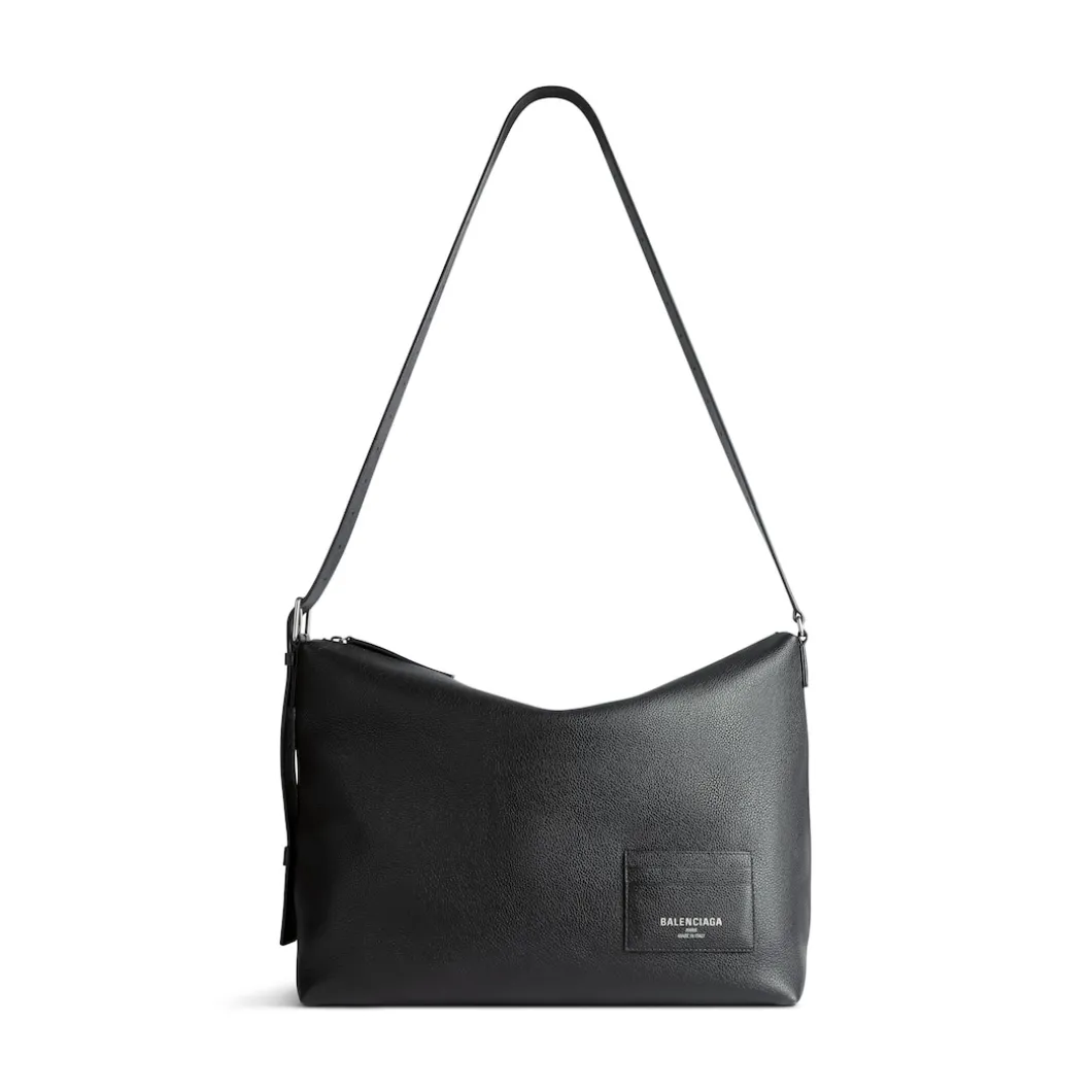 Men's Credit Large Messenger Bag in Black