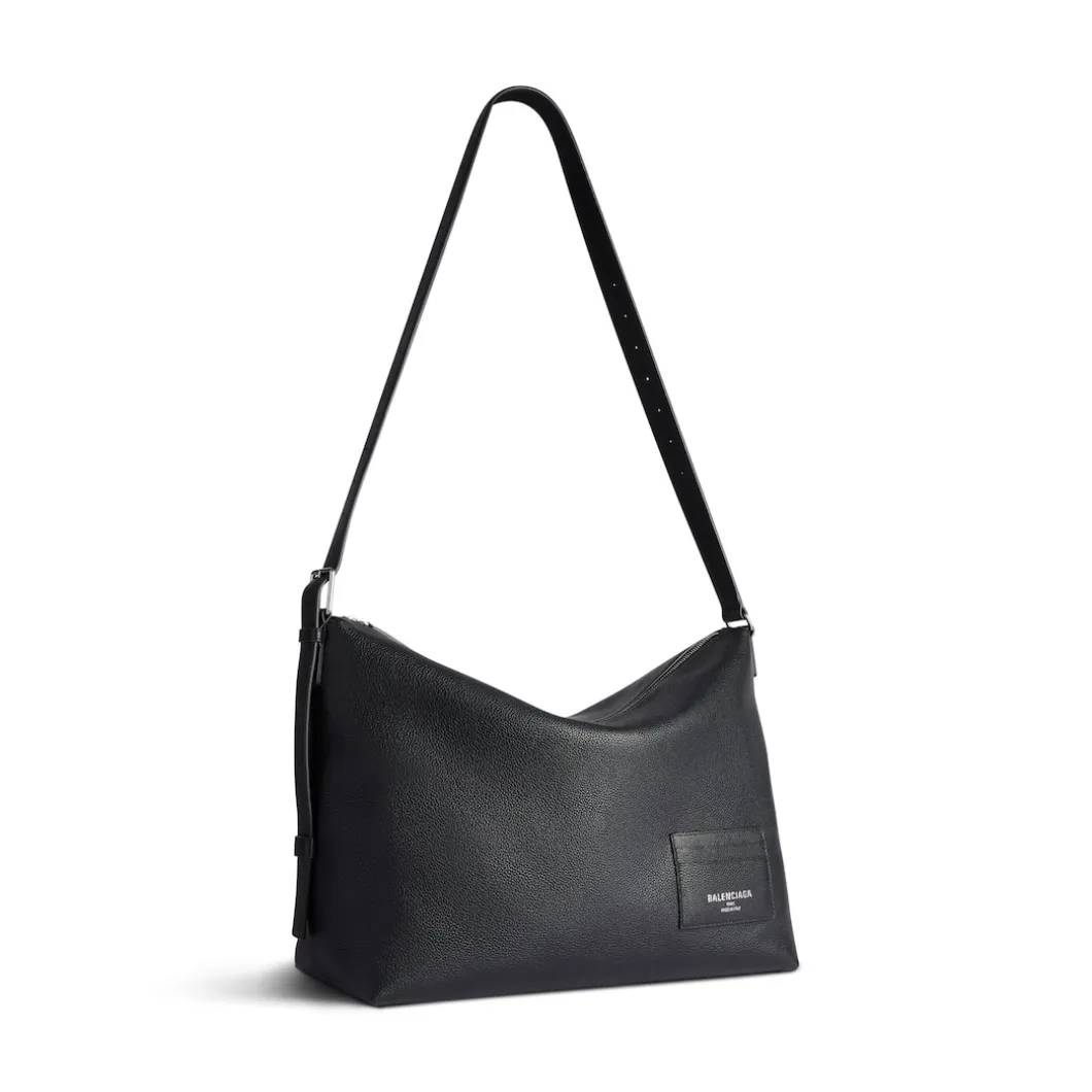 Men's Credit Large Messenger Bag in Black