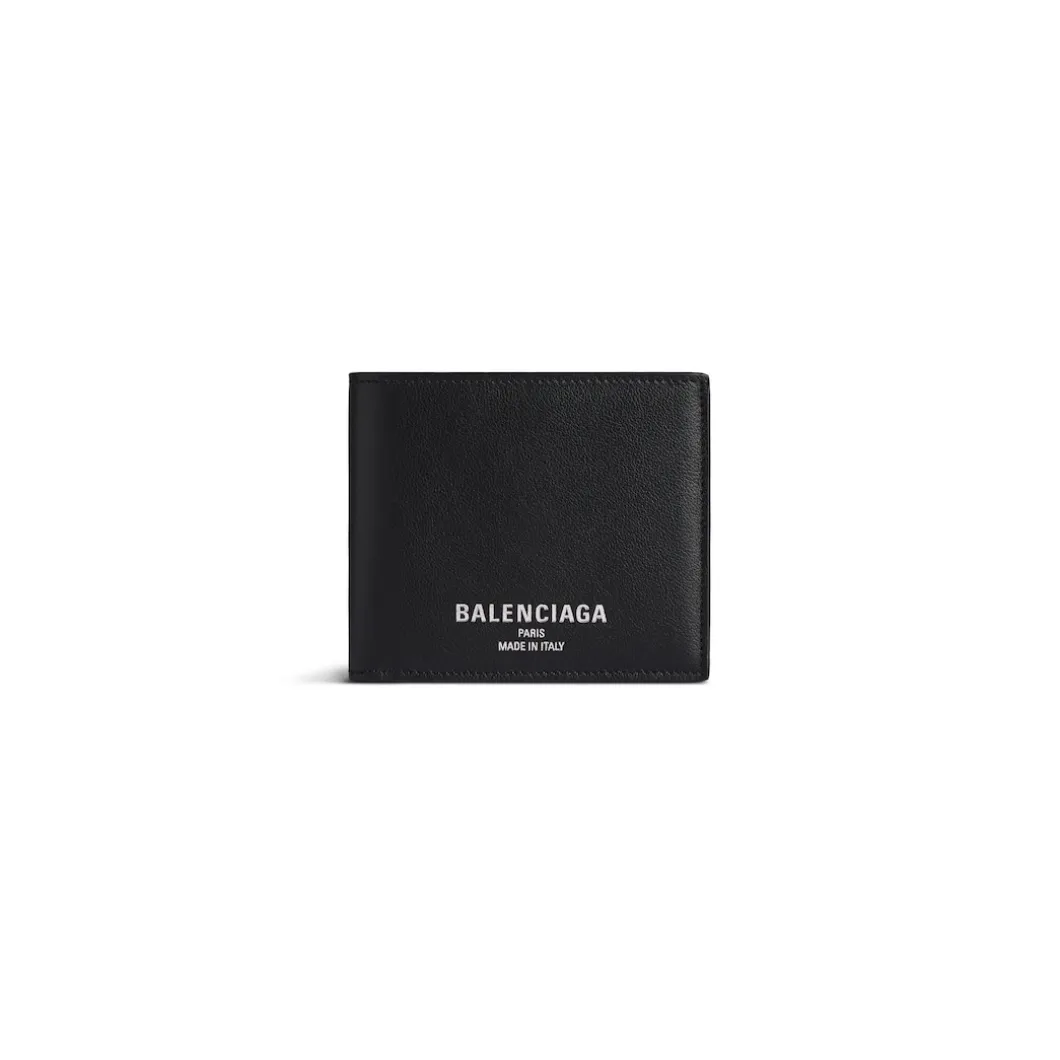 Men's Credit Square Folded Wallet in Black