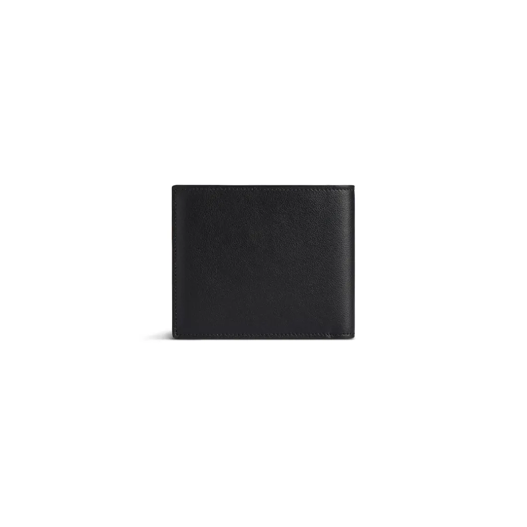 Men's Credit Square Folded Wallet in Black