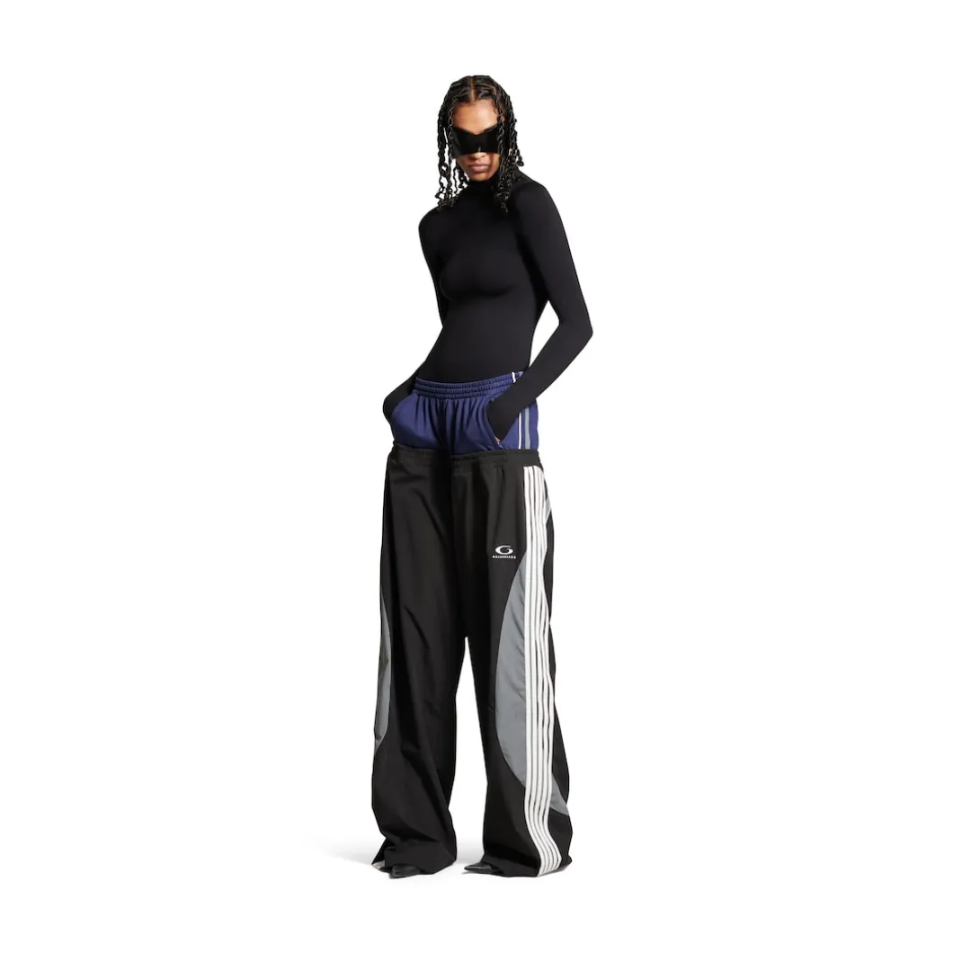 Men's Cut-up Tracksuit Pants in Black