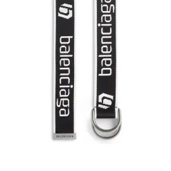 Men's D Ring Belt in Black/white