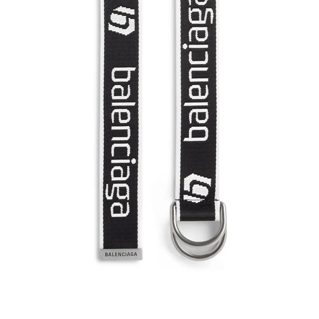 Men's D Ring Belt in Black/white