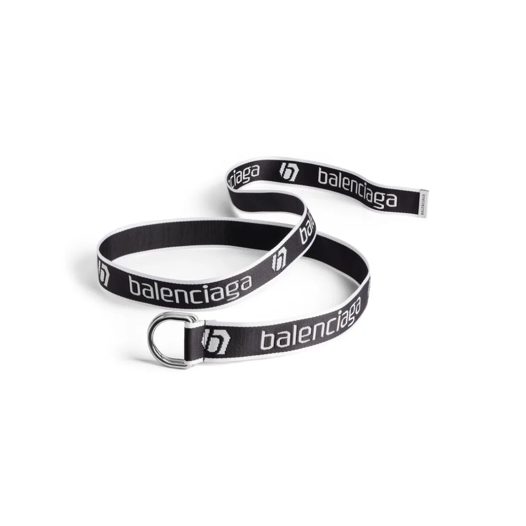 Men's D Ring Belt in Black/white