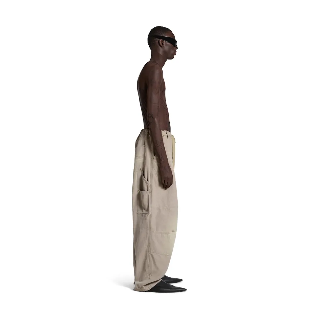 Men's Double Knee Pants in Beige