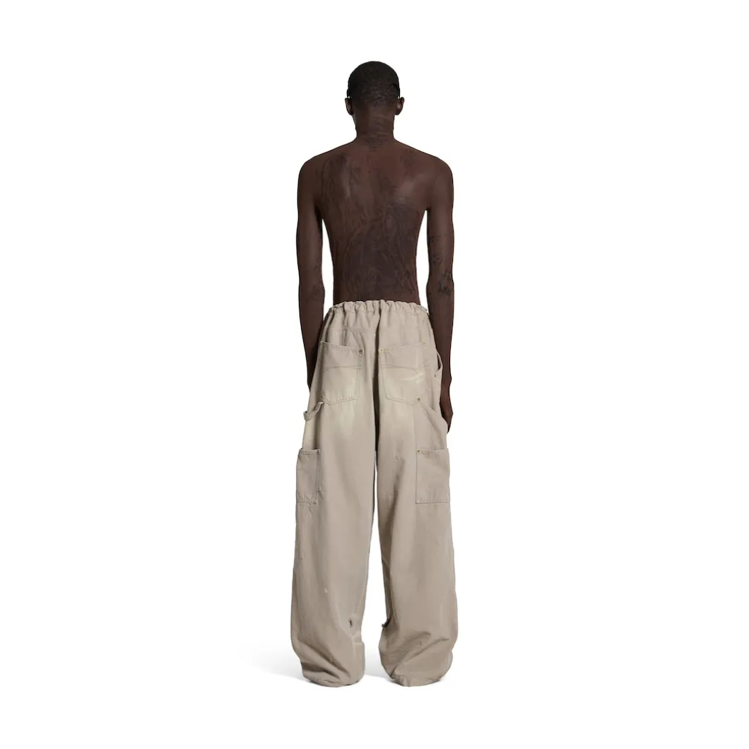 Men's Double Knee Pants in Beige