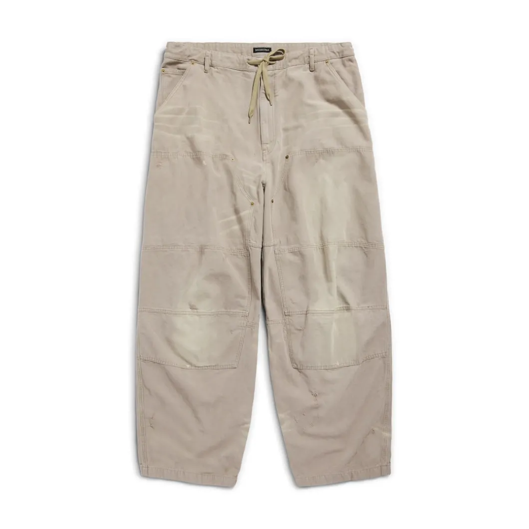 Men's Double Knee Pants in Beige
