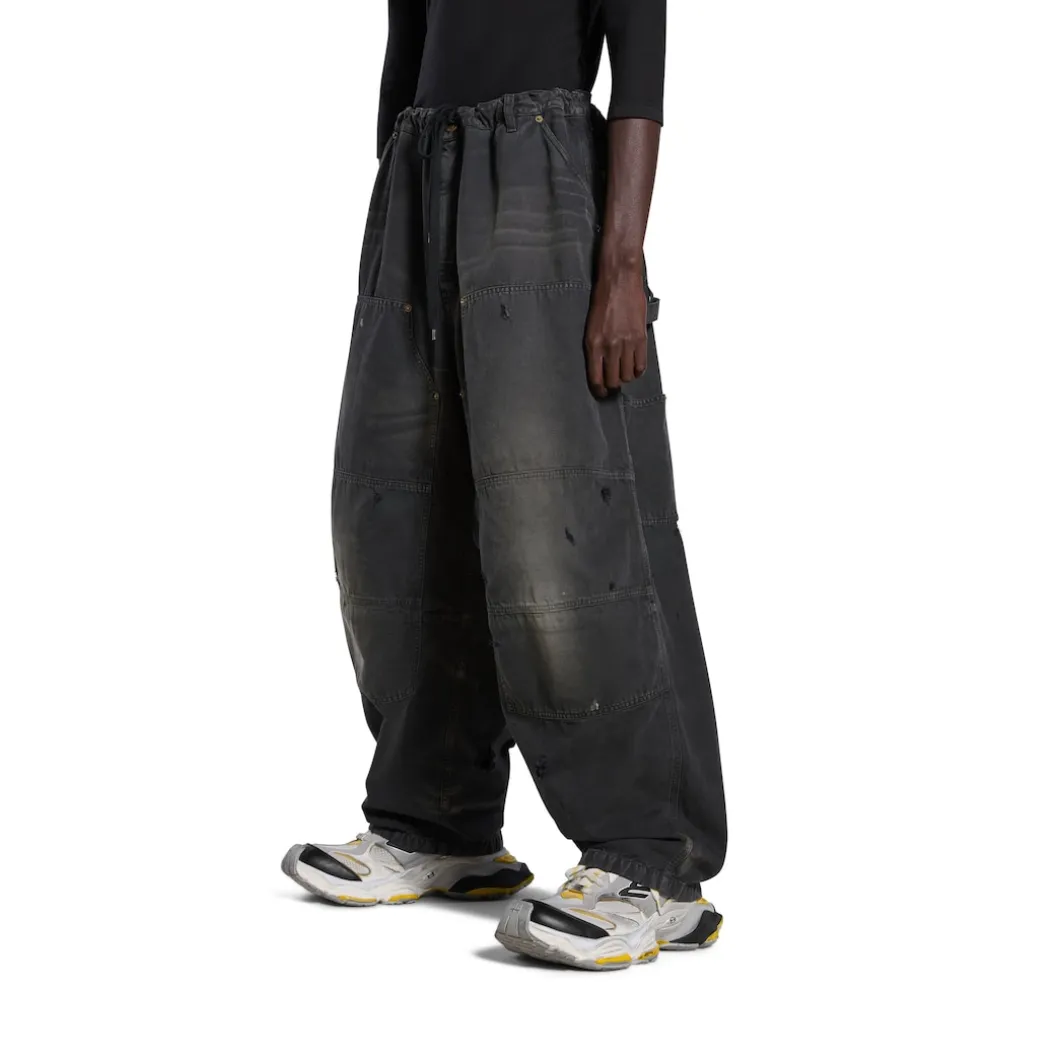 Men's Double Knee Pants in Black