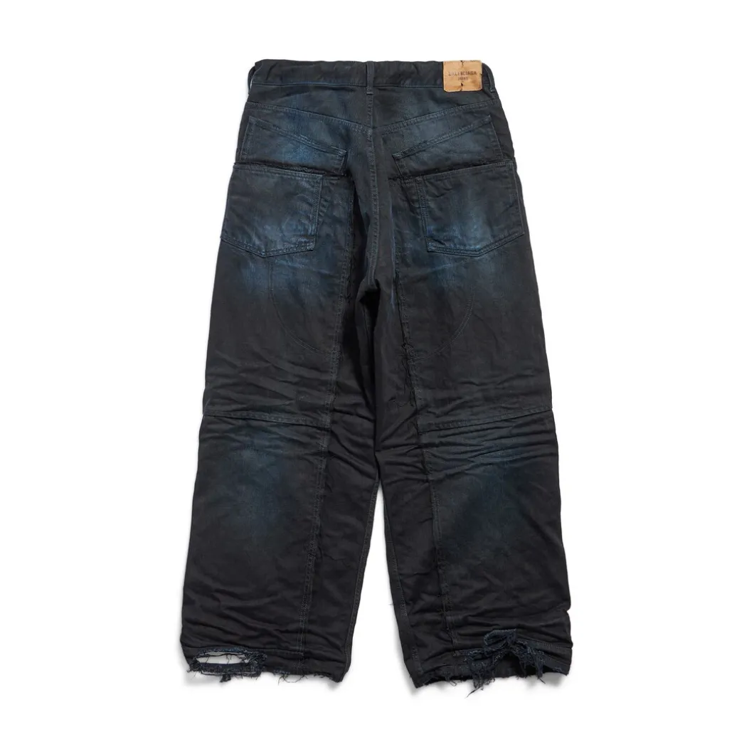 Men's Double Knee Pants in Dark Blue
