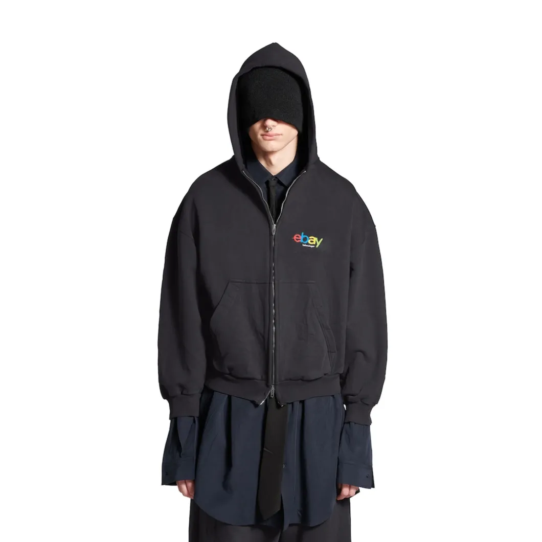 Men's Ebay Zip-up Hoodie Regular Fit in Black