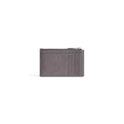 Men's Embossed Monogram Long Coin And Card Holder Box in Dark Grey