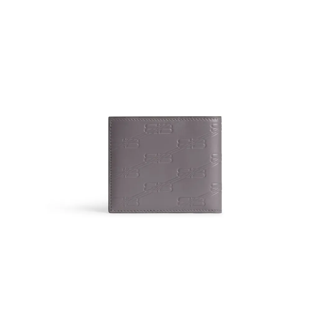 Men's Embossed Monogram Square Folded Wallet Box in Dark Grey