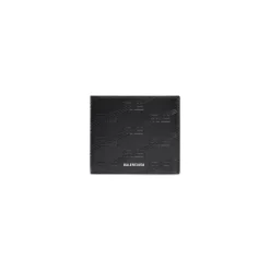 Men's Embossed Monogram Square Folded Wallet Box in Black