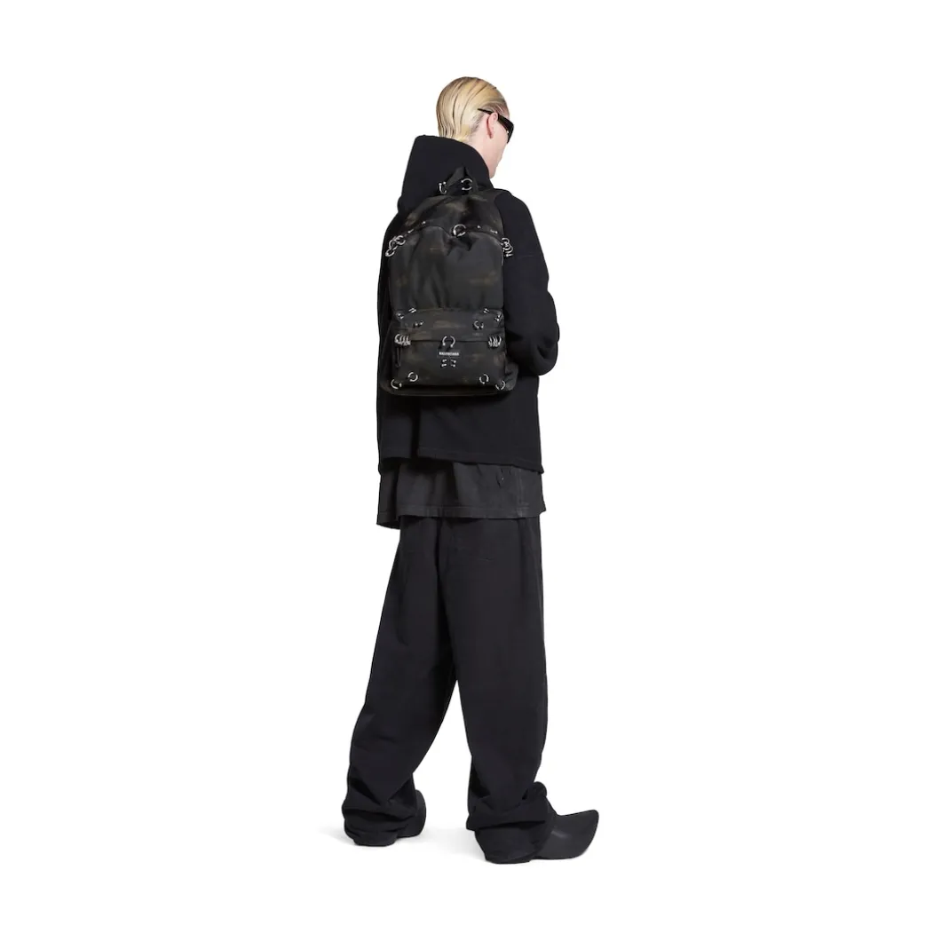 Men's Explorer Backpack With Piercings in Black