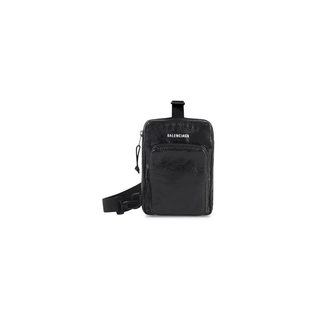 Men's Explorer Crossbody Messenger Bag in Black