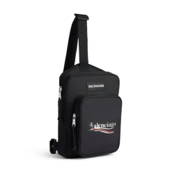 Men's Explorer Crossbody Messenger Bag in Black