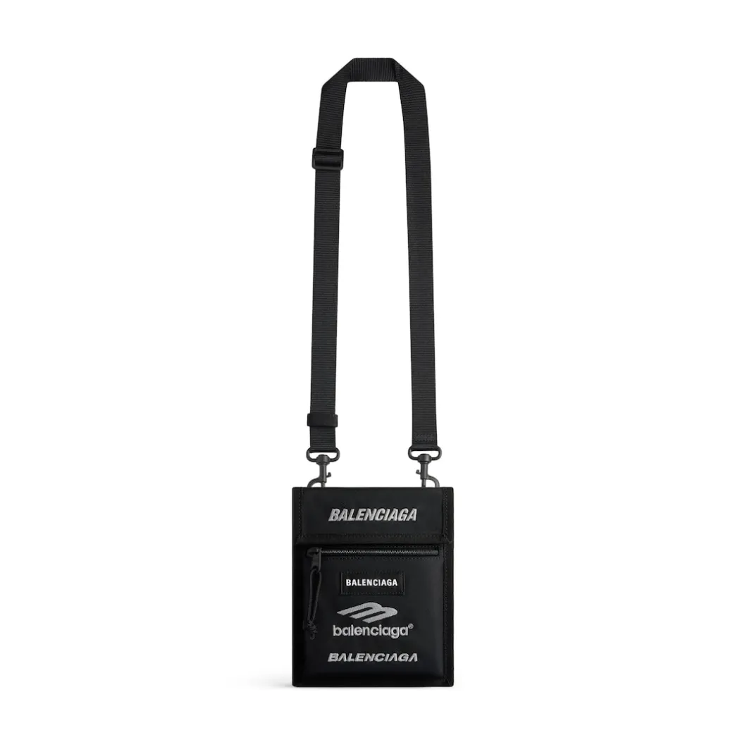 Men's Explorer Small Pouch With Strap in Black