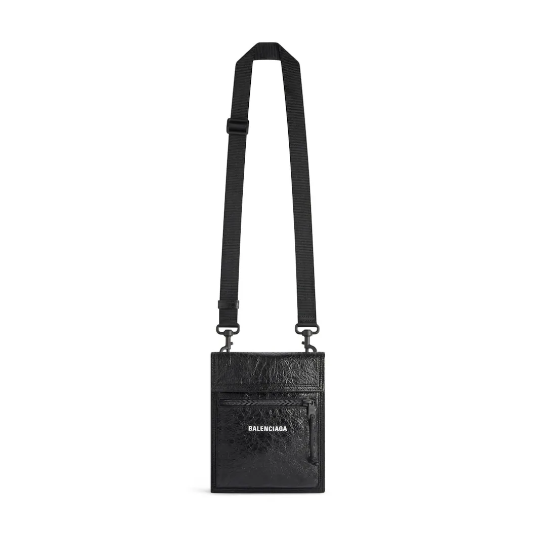 Men's Explorer Small Pouch With Strap in Black