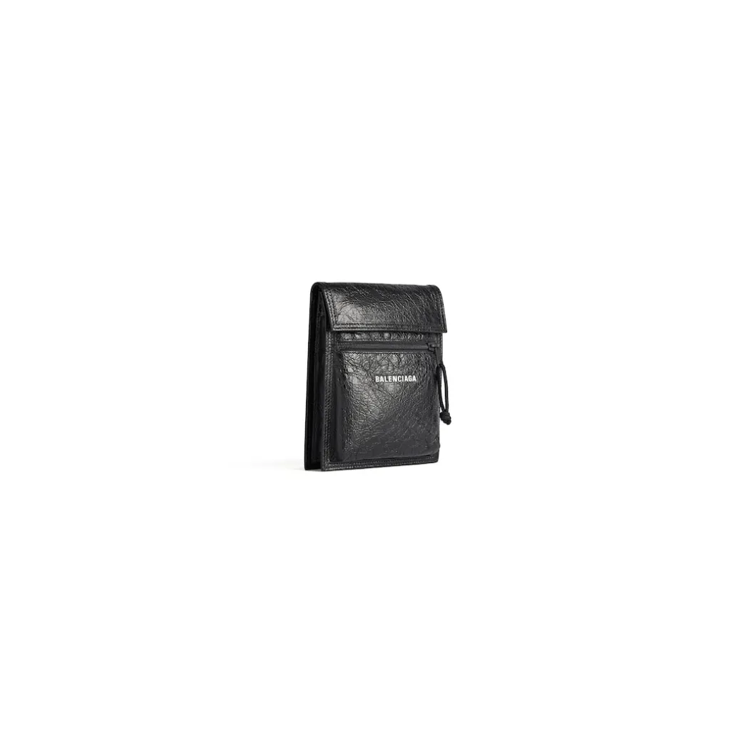 Men's Explorer Small Pouch With Strap in Black