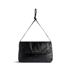 Men's Grungy Medium Messenger Bag in Black