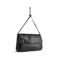 Men's Grungy Medium Messenger Bag in Black