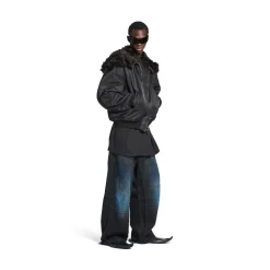 Men's Hooded Bomber in Black