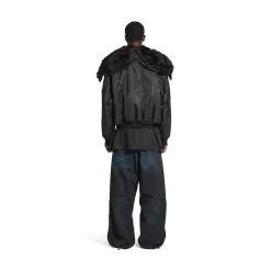 Men's Hooded Bomber in Black
