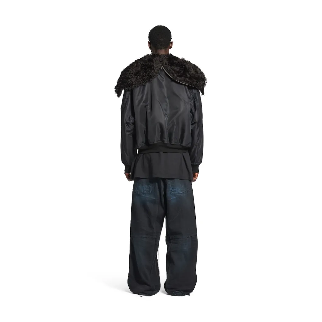Men's Hooded Bomber in Black