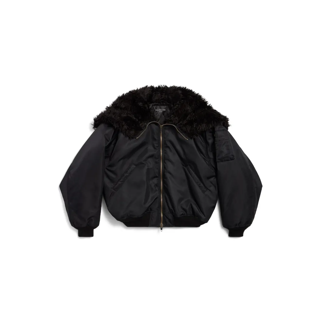 Men's Hooded Bomber in Black