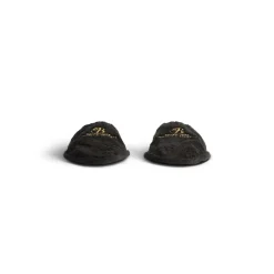 Men's Hotel Flat Mule in Black/gold