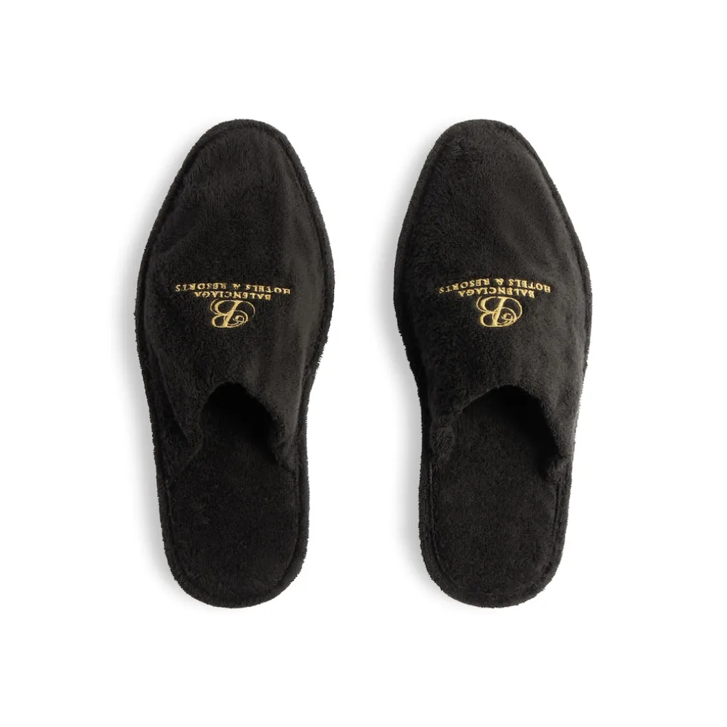 Men's Hotel Flat Mule in Black/gold