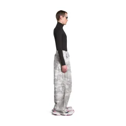 Men's Large Cargo Pants in Light Grey