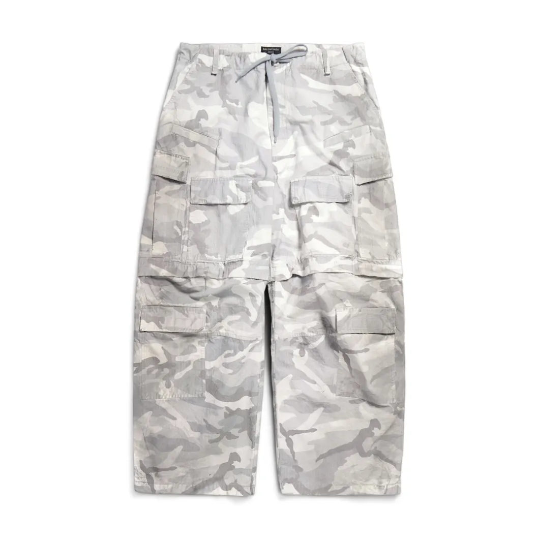 Men's Large Cargo Pants in Light Grey