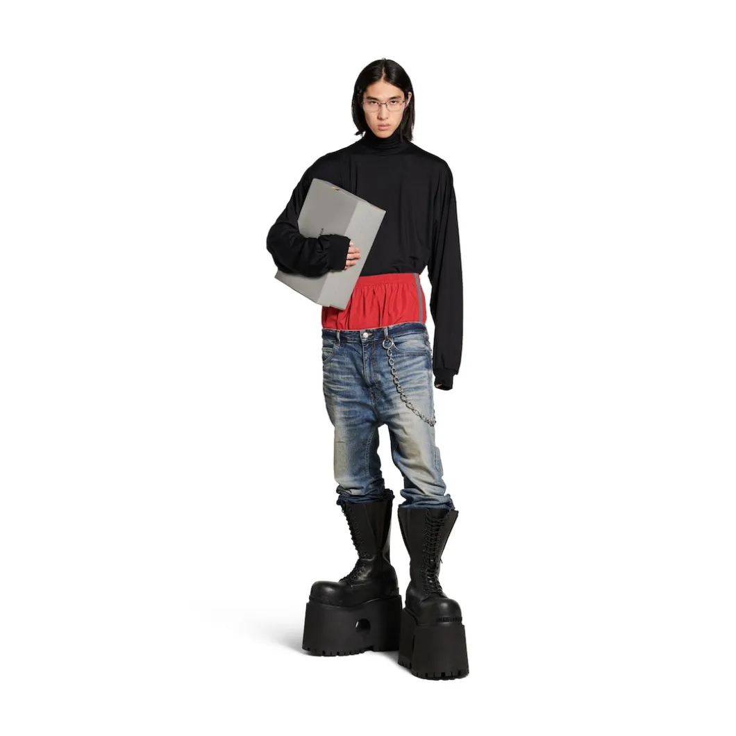 Men's Layered Jeans in Black