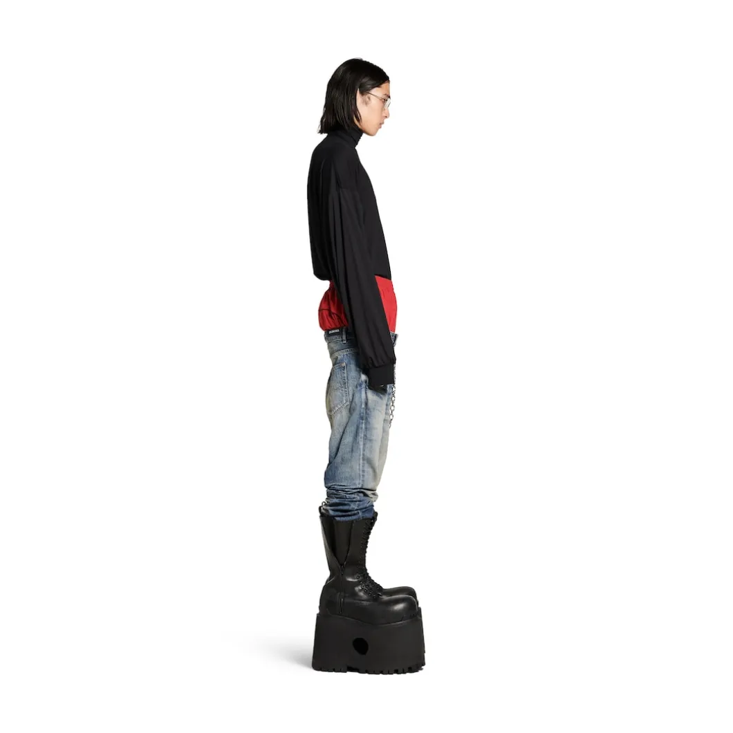 Men's Layered Jeans in Black