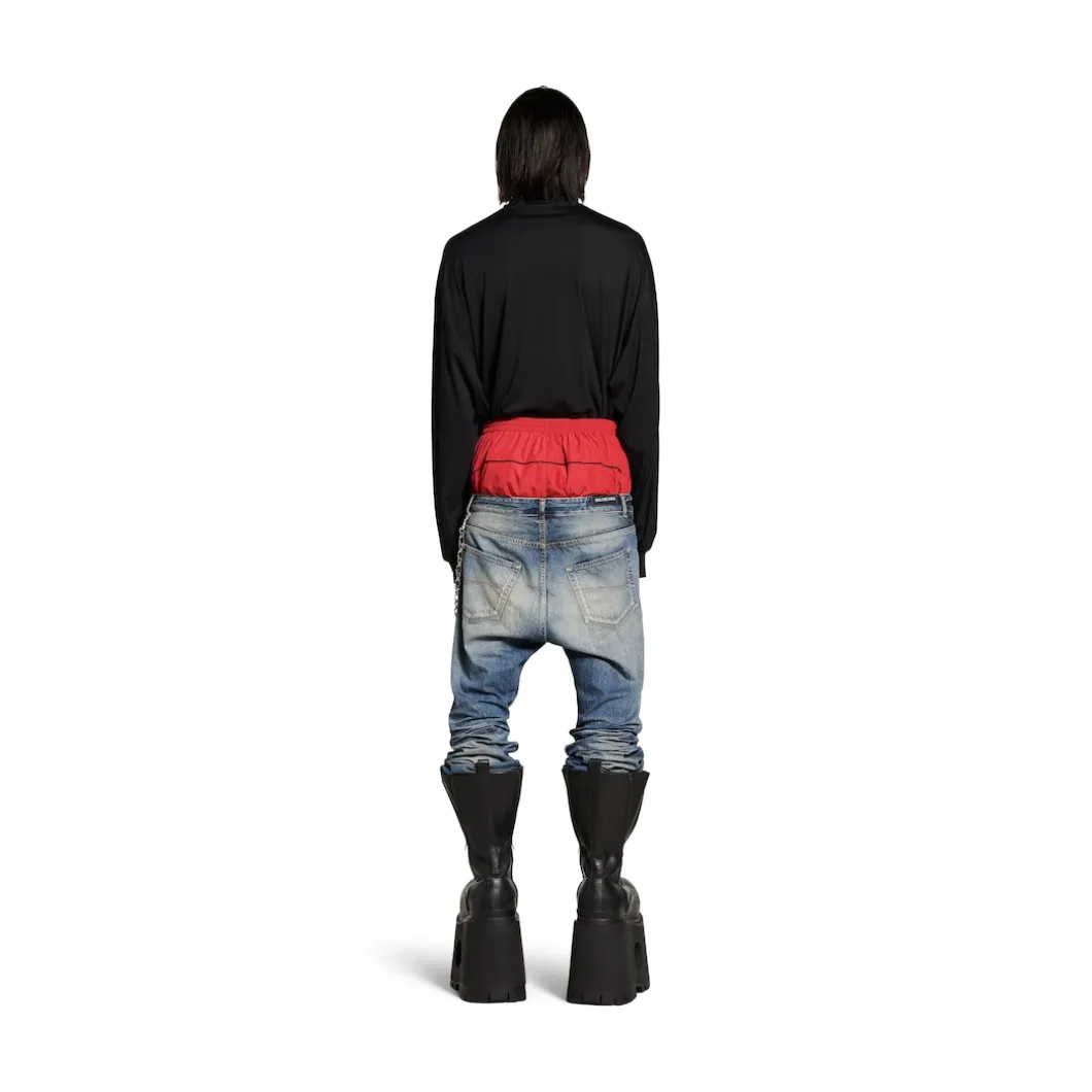 Men's Layered Jeans in Black