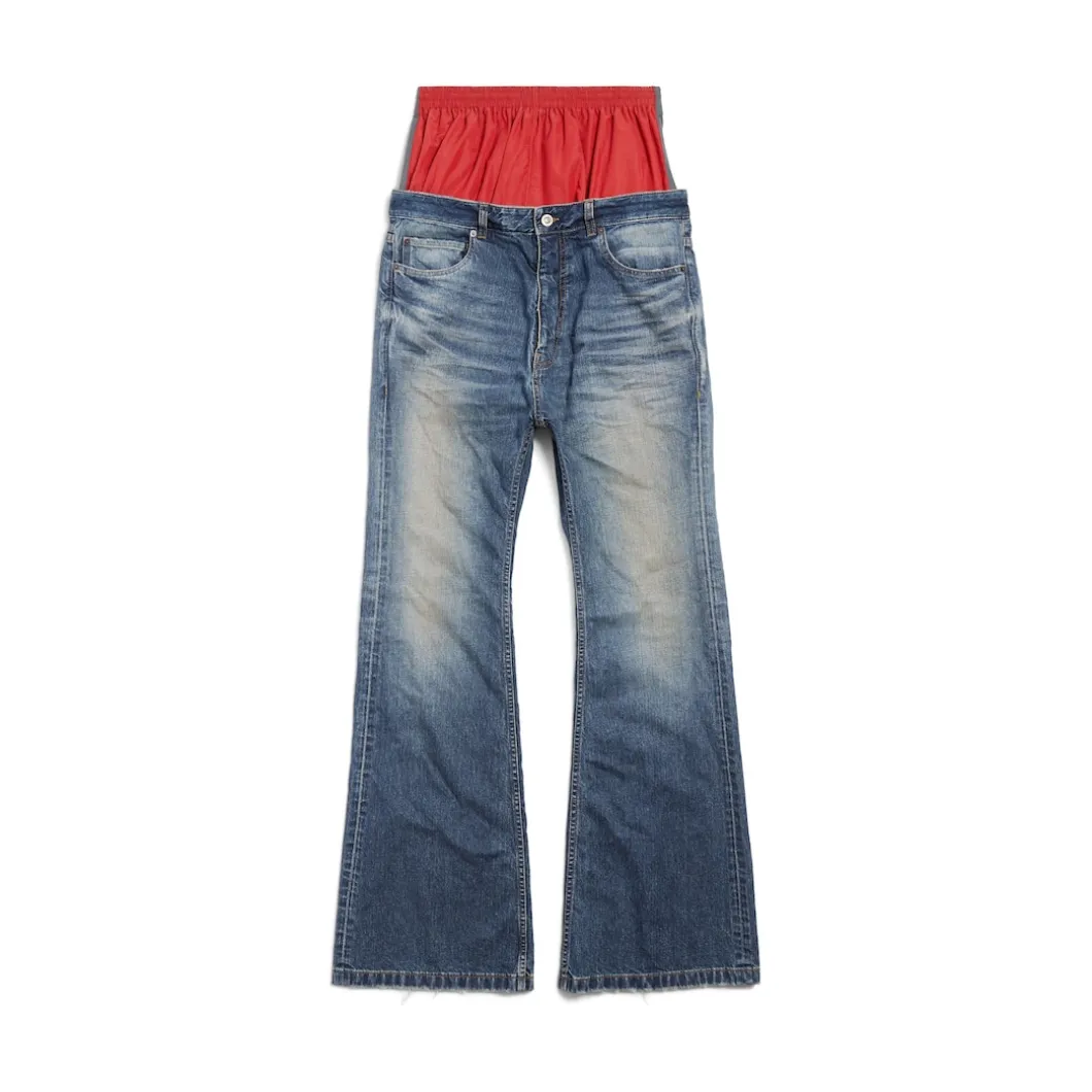 Men's Layered Jeans in Black