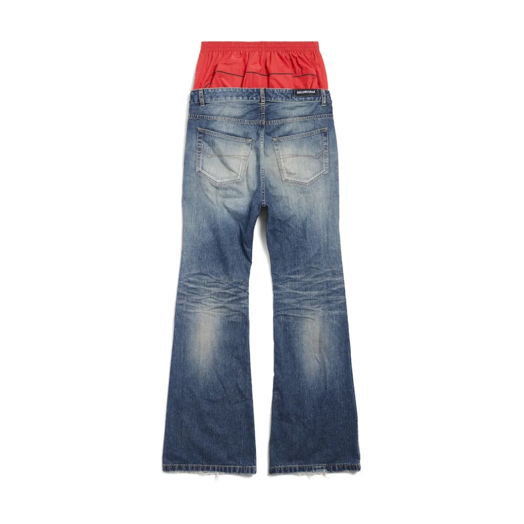 Men's Layered Jeans in Black