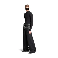 Men's Layered Jogging Pants in Black