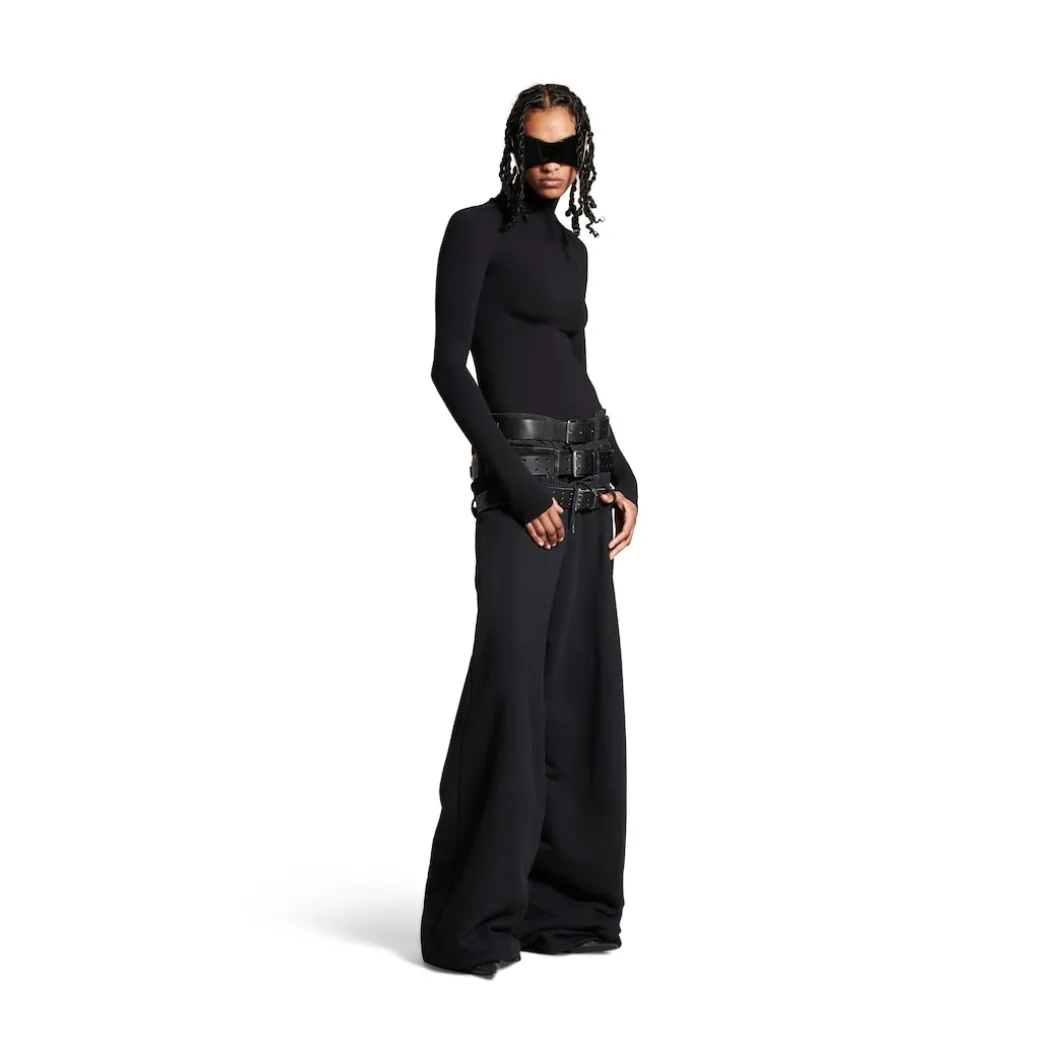 Men's Layered Jogging Pants in Black