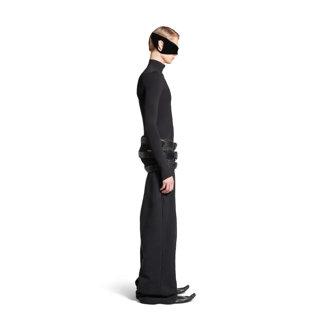 Men's Layered Jogging Pants in Black