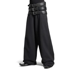 Men's Layered Jogging Pants in Black