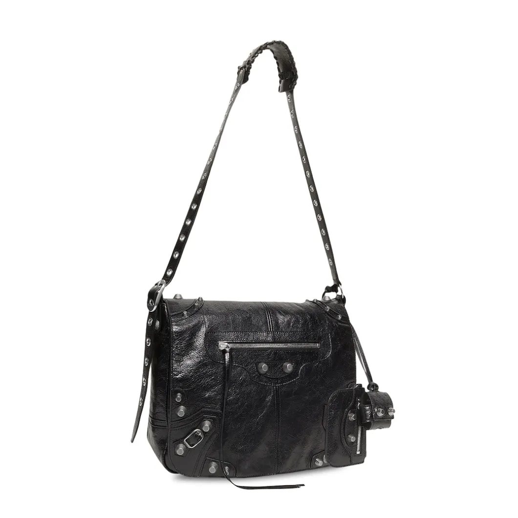 Men's Le Cagole Medium Messenger Bag in Black