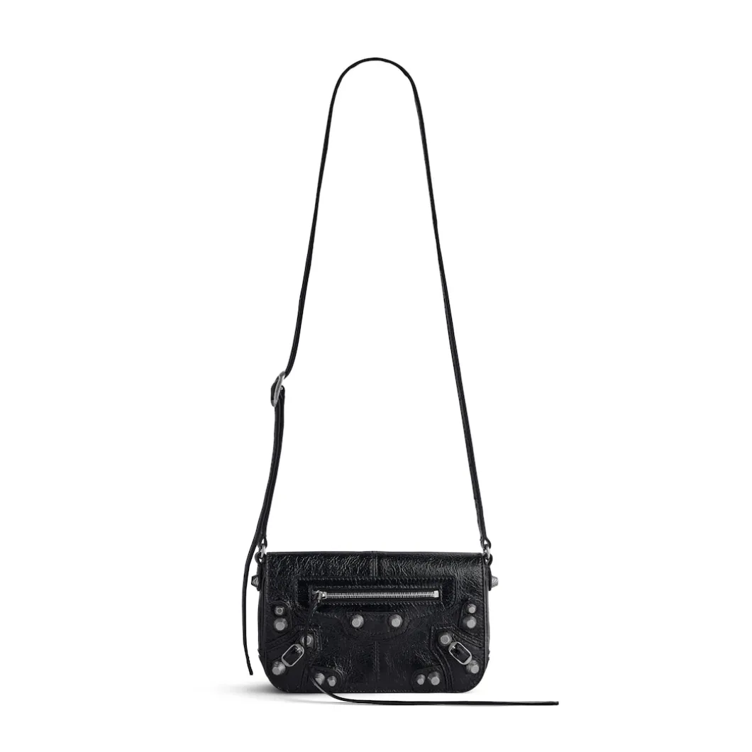 Men's Le Cagole Mini Flap Bag in Black