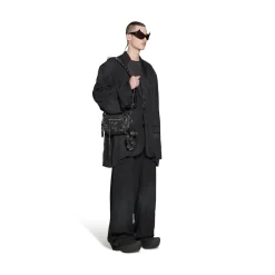 Men's Le Cagole Xs Flap Bag With Piercings in Black